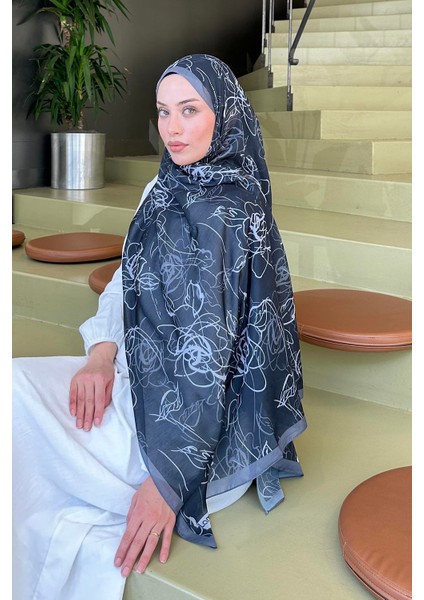 Çiçek Desen Soft Şal Füme fiyatları