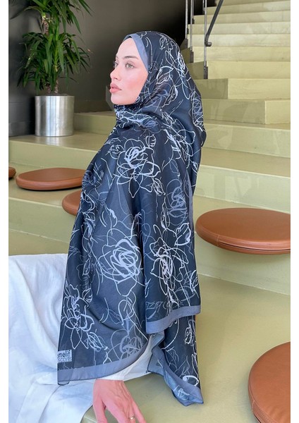 Çiçek Desen Soft Şal Füme fırsatları