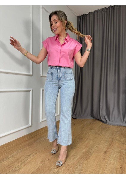 Orj. Marka Buz Mavisi Flare Jean