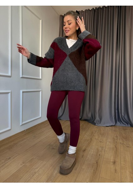 Gri V Yaka Sakallı Kazak