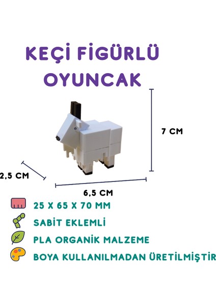 Minecraft Keçi Figür - Minecraft Temalı 3D Mini Oyuncak