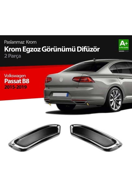 Vw-Passat B8 Arka Difüzör Krom 2015-2019 Arası