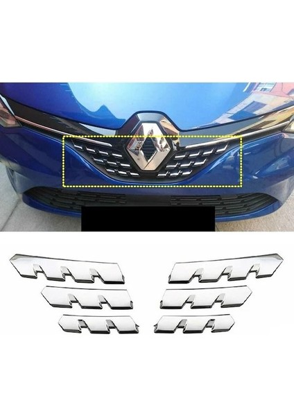 Renault Clio 5 Krom Ön Panjur 6 Prç 2019 ve Üzeri P.çelik