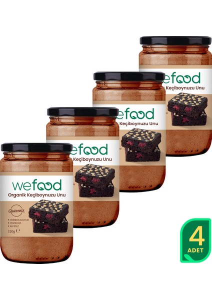 Organik Glutensiz Keçiboynuzu Unu 320 gr 4'lü