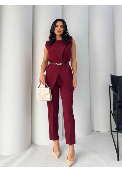 Vatkalı Ceket Pantolon Ikili Takım