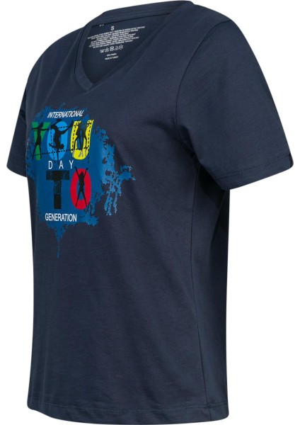 Alone Baskılı V Yaka Kadın T-Shirt 403 fiyatları