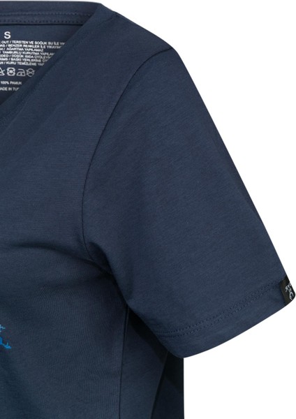 Alone Baskılı V Yaka Kadın T-Shirt 403 modelleri