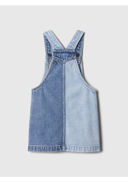 Kız Bebek Mavi Patchwork Denim Salopet fırsatları