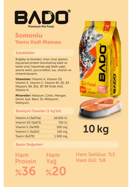 Yavru Kedi Maması Somonlu 10 kg