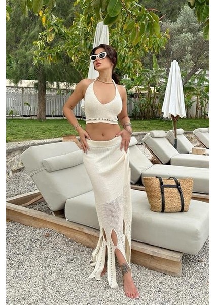 Luna Boyundan Bağlamalı Crop Takım 9868 modelleri