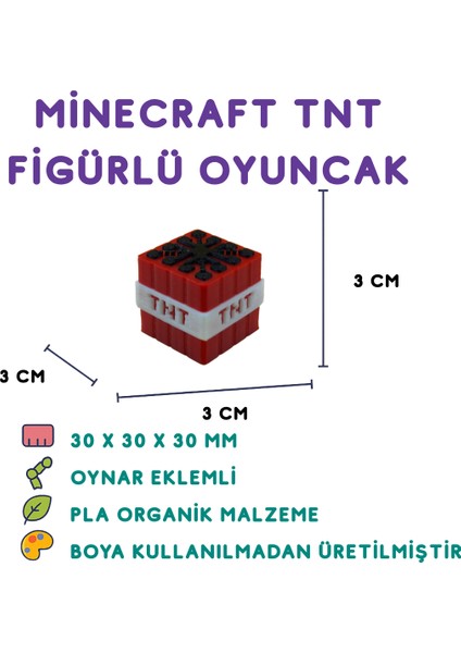 Minecraft Bomba Figür - Minecraft Temalı 3D Mini Oyuncak