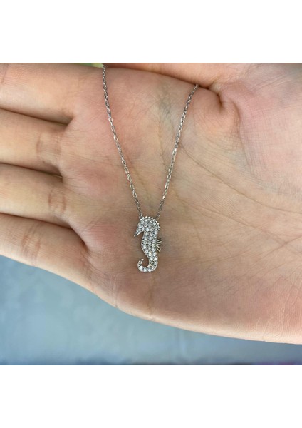 925 Ayar Gümüş Denizatı Kolye ve Küpe Set