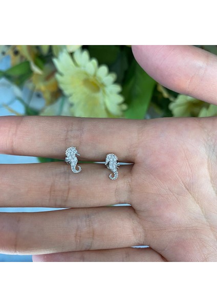 925 Ayar Gümüş Denizatı Kolye ve Küpe Set