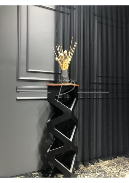 Siyah Grek Tül Perde - Etek Kurşunlu, Normal Pileli, Modern Tül Perde