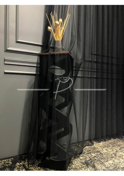 Siyah Grek Tül Perde - Etek Kurşunlu, Normal Pileli, Modern Tül Perde fiyatları