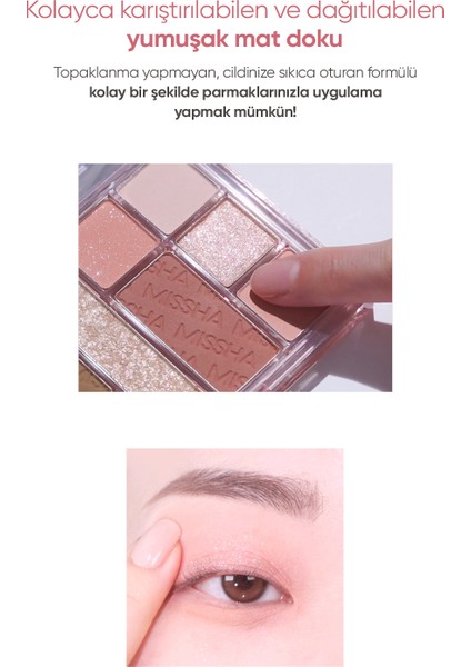 Mat ve Işıltılı Tonlar Barındıran Far Paleti Missha Mood Moment Palette (1 Rosy Rooftop)