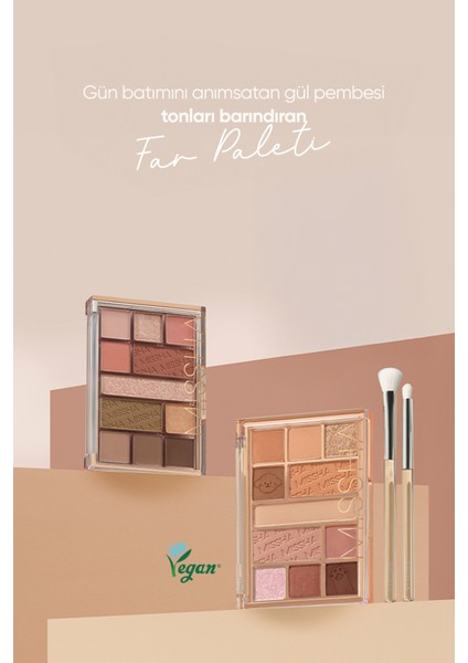 Mat ve Işıltılı Tonlar Barındıran Far Paleti Missha Mood Moment Palette (1 Rosy Rooftop)
