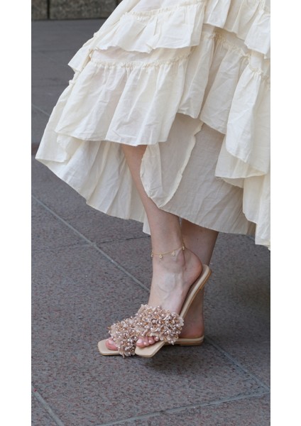 Lemar Nude Inci Detaylı Terlik modelleri