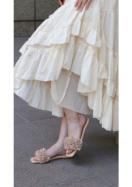 Lemar Nude Inci Detaylı Terlik fırsatları