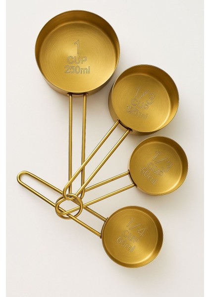 4'lü Metal Saplı Gold Touch Premium Ölçü Kaşık Seti fiyatları