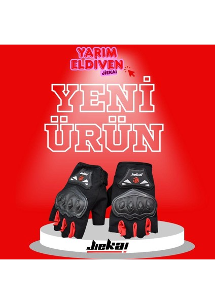 Jk-Yx Yarım Eldiven Korumalı * Kırmızı * Tam Kalıp