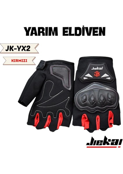 Jk-Yx Yarım Eldiven Korumalı * Kırmızı * Tam Kalıp fiyatları