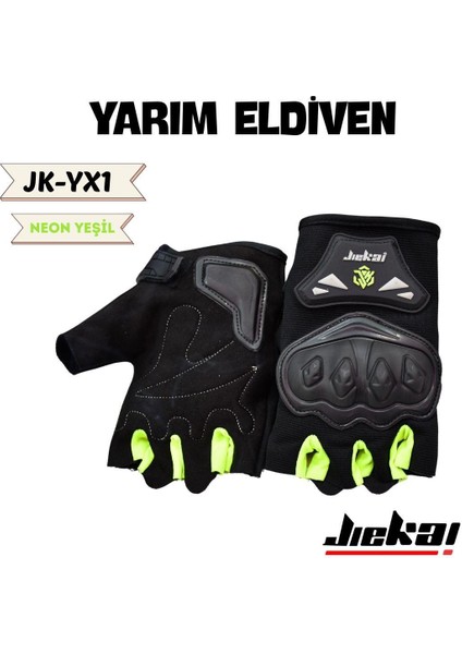 Jk-Yx Yarım Eldiven Korumalı * Neon Yeşil *tam Kalıp fiyatları