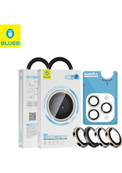 B 99 Ar Pvd Alloy iPhone 15 Pro / 16 Pro / 16 Pro Max %99 Işık Yansıma Önleyici Suya Toza Dayanıklı Uygulama Aparatlı Kamera Lens Koruyucu modelleri