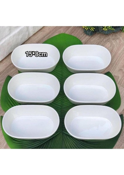 6'lı Oval Kahvaltılık Tabak Seti, şık ve kullanışlı tasarım ile sofranıza zarafet katın