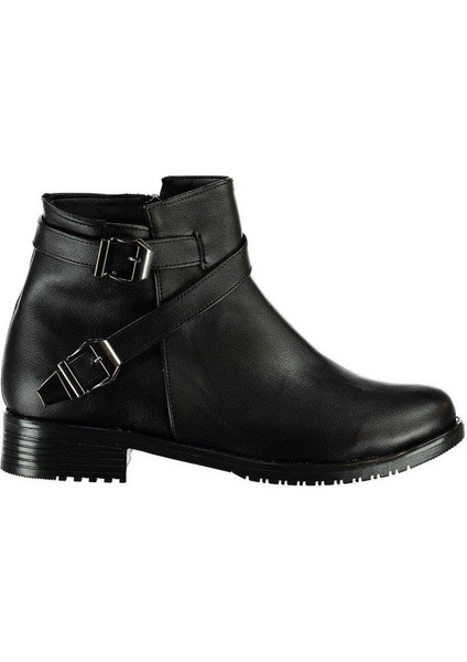A726193409 Siyah Cilt Alçak Topuklu Kadın Bot modelleri