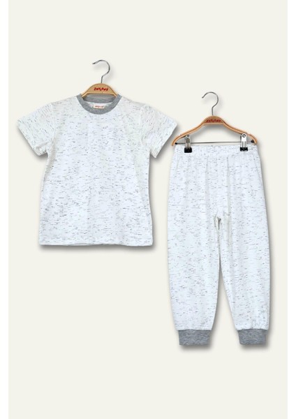 Unisex Çocuk Kırçıllı Pijama Takımı - Antrasit fiyatları