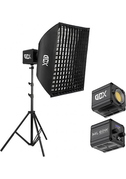 ML60 Bicolor 60X90 Gridli Softbox Video ve Ürün Çekim Tekli Işık Seti