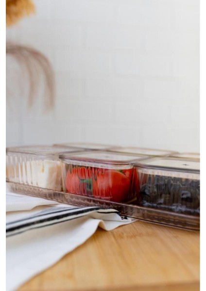 6 Bölmeli Kapaklı Kahvaltı Seti, 13 Parça, Krem, Bal Rengi, TR, Şık ve kullanışlı fırsatları