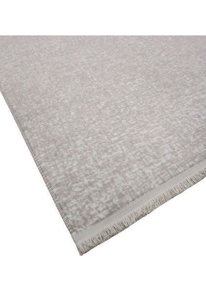 Düz Desen Bej Saçaklı Kaymaz Taban Kesme Yıkanabilir Halı Yolluk fırsatları