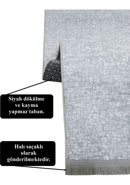 Düz Desen Gri Saçaklı Kaymaz Taban Kesme Yıkanabilir Halı Yolluk indirimleri