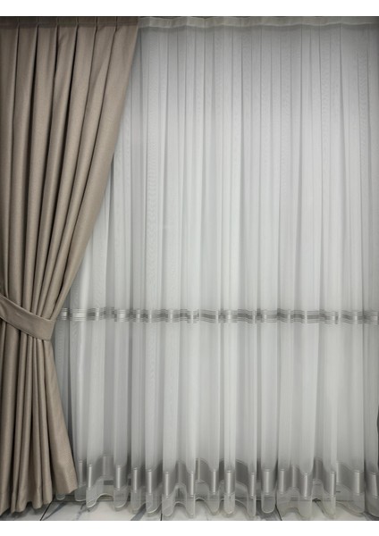 Balık Sırtı Bej Fon Perde 1/3 Sık Pile Fon Perde fırsatları