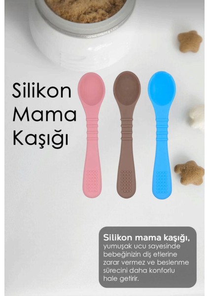 Bebek Mama Kaşığı Silikon Diş Kaşıyıcı Özellikli Mama Kaşığı fırsatları