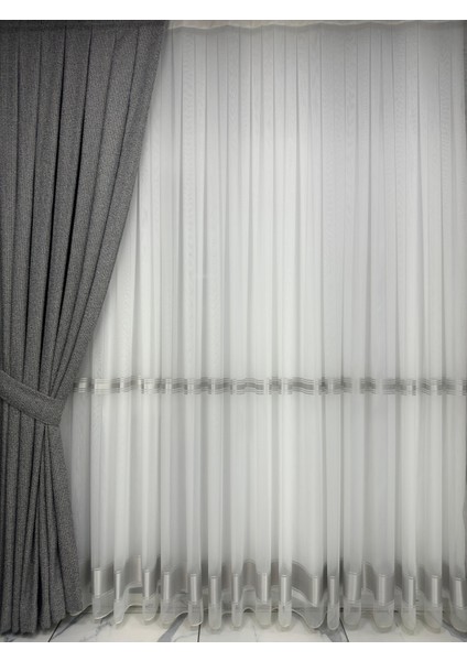 Bohem Kumaş Koyu Gri Fon Perde 1/3 Sık Pile indirimleri