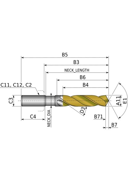 B211F11500HP Karbür Matkap Ucu 11.5mm KCM15 fiyatları
