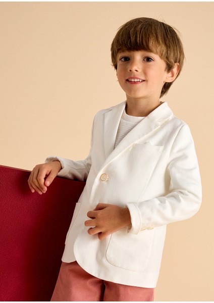 Erkek Çocuk Blazer Ceket Krem 3417