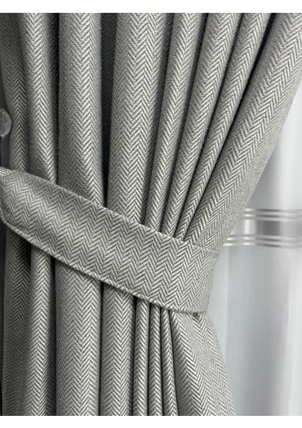 Balık Sırtı Açık Gri Fon Perde 1/3 Sık Pile Fon Perde indirimleri
