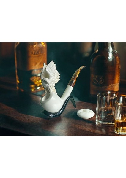 Golden Eagle Lületaşı Pipo – El Yapımı, Koleksiyonluk, Doğal Taş, Filtreli, Özgün Tasarım