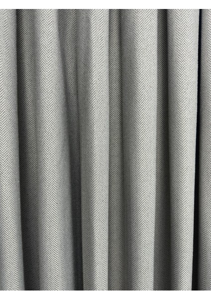 Balık Sırtı Açık Gri Fon Perde 1/3 Sık Pile Fon Perde modelleri