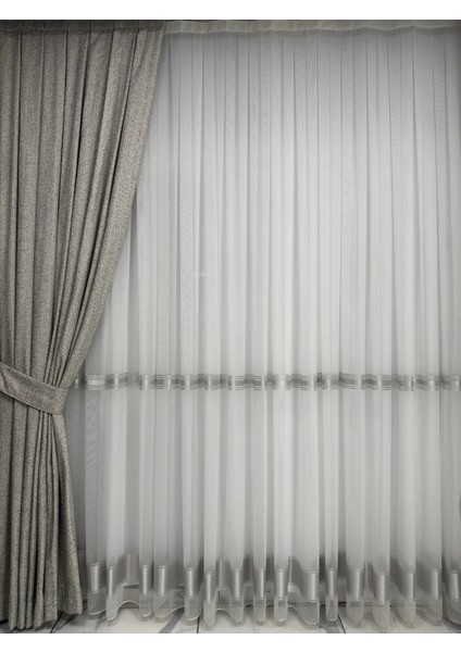 Bohem Kumaş Açık Gri Fon Perde 1/3 Sık Pile indirimleri