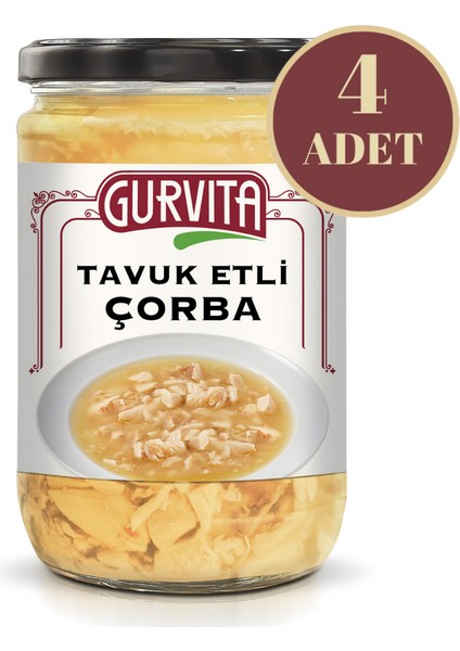 Tavuk Suyuna Haşlanmış Tavuk 660 ml 4'lü