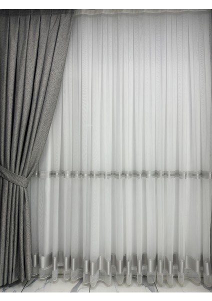 Balık Sırtı Koyu Gri Fon Perde 1/3 Sık Pile Fon Perde fırsatları