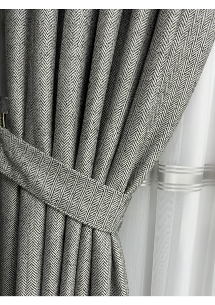 Balık Sırtı Koyu Gri Fon Perde 1/3 Sık Pile Fon Perde indirimleri