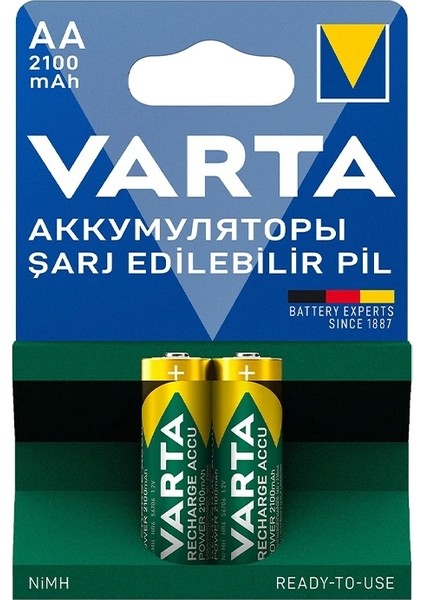 Varta Nı-Mh 1.2V 2100 Mah Hr6 Aa Şarjlı 2li Kalem Pil