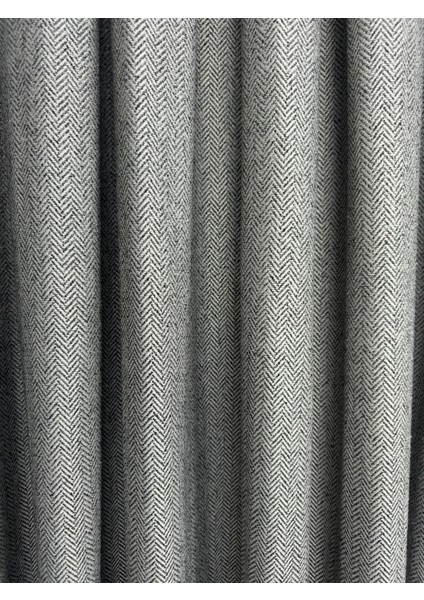 Balık Sırtı Koyu Gri Fon Perde 1/3 Sık Pile Fon Perde modelleri