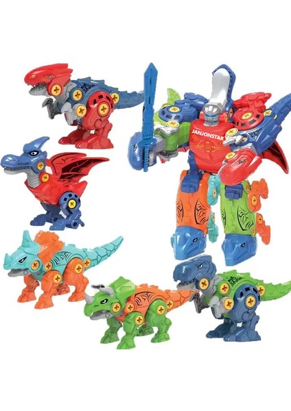 Koli Dinozor Yumurta Çocuk Oyuncak Vidalı Vidalı Diy Bulmaca Sökme Kombinasyonu Deformasyon T. Rex Erkek ve Kız Hediye (Yurt Dışından)